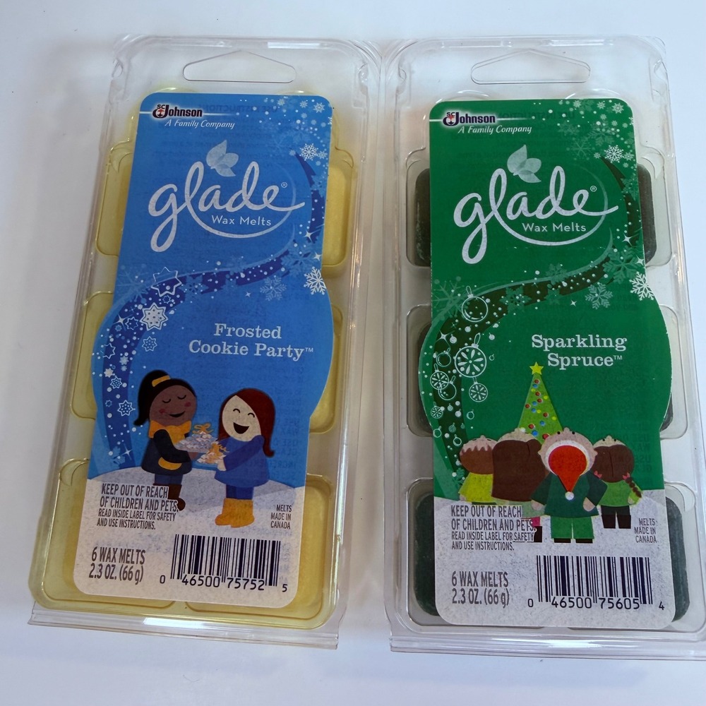 Glade Wax Melts Holiday Bundle Frosted Cookie Party & Sparkling Spruce 2.3oz 2pk